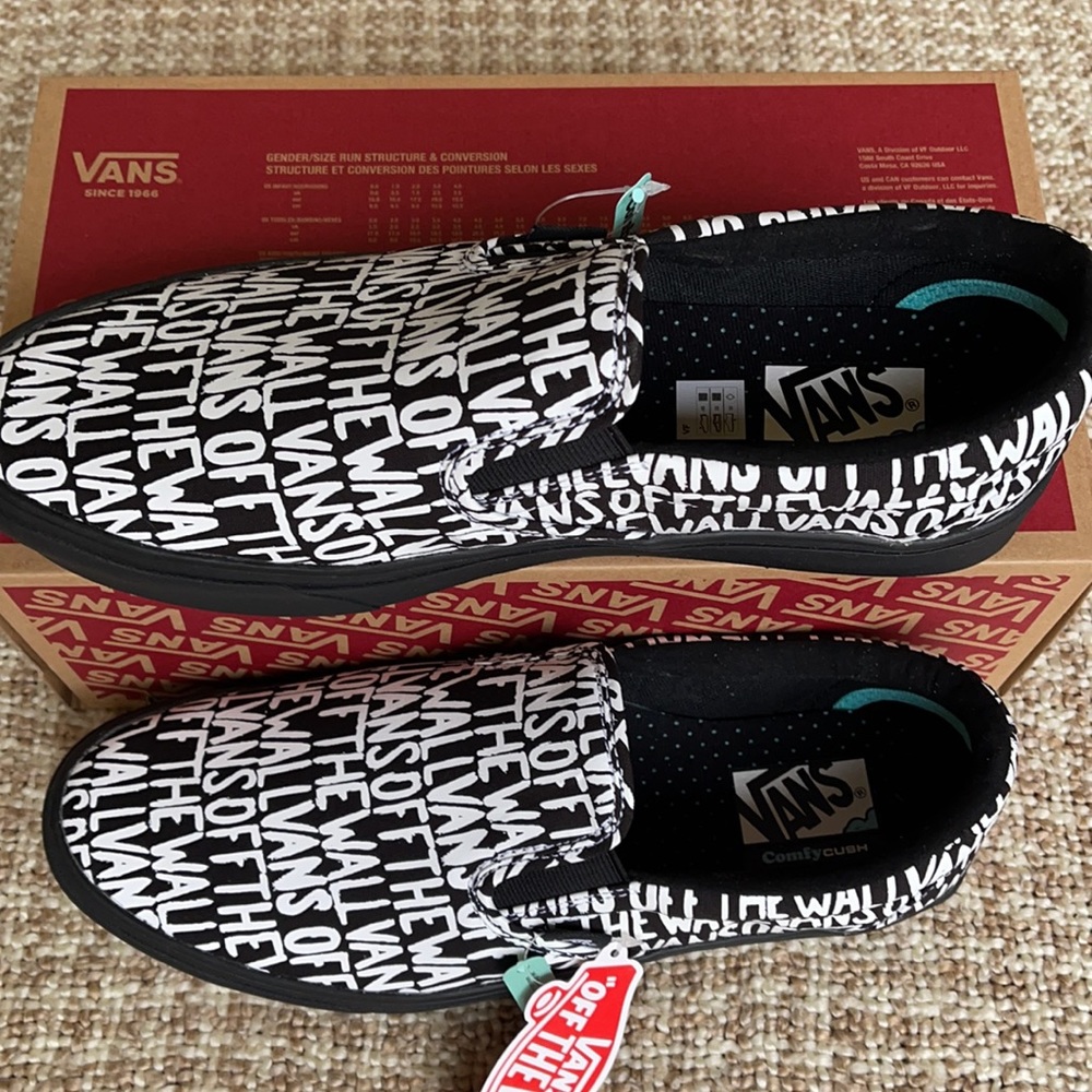 Vans COMFYCUSH Slip On Brush Black/True White men’ - Picture 4 of 16